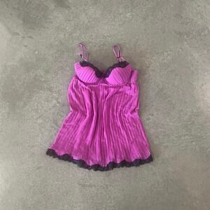 Vintage Women's Slip lace purple magenta in bloom by Jonquil Lingerie